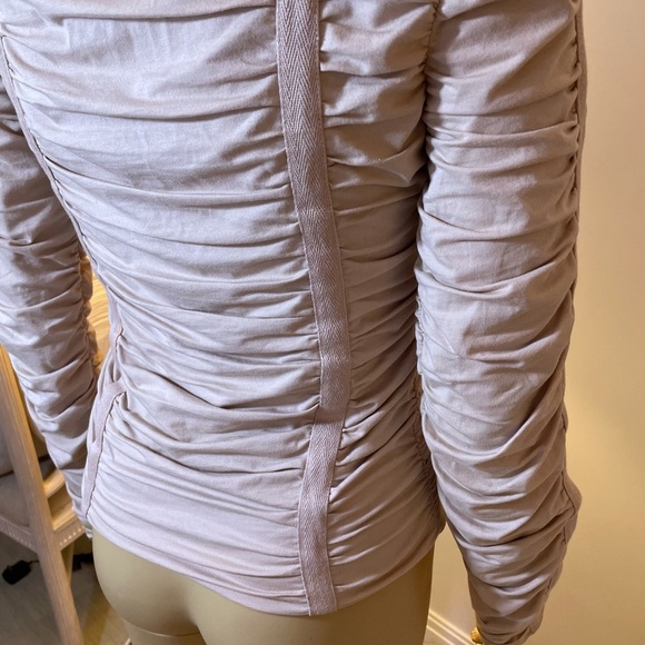 Armani Exchange, Ruched Skin Tight zip up turtleneck top Sz S Like New - Picture 13 of 13